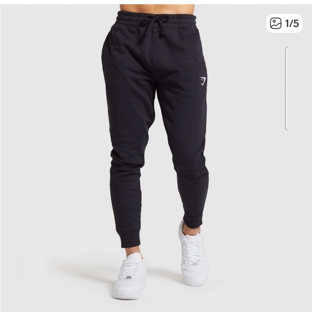 Gymshark Black Joggers with White Logo